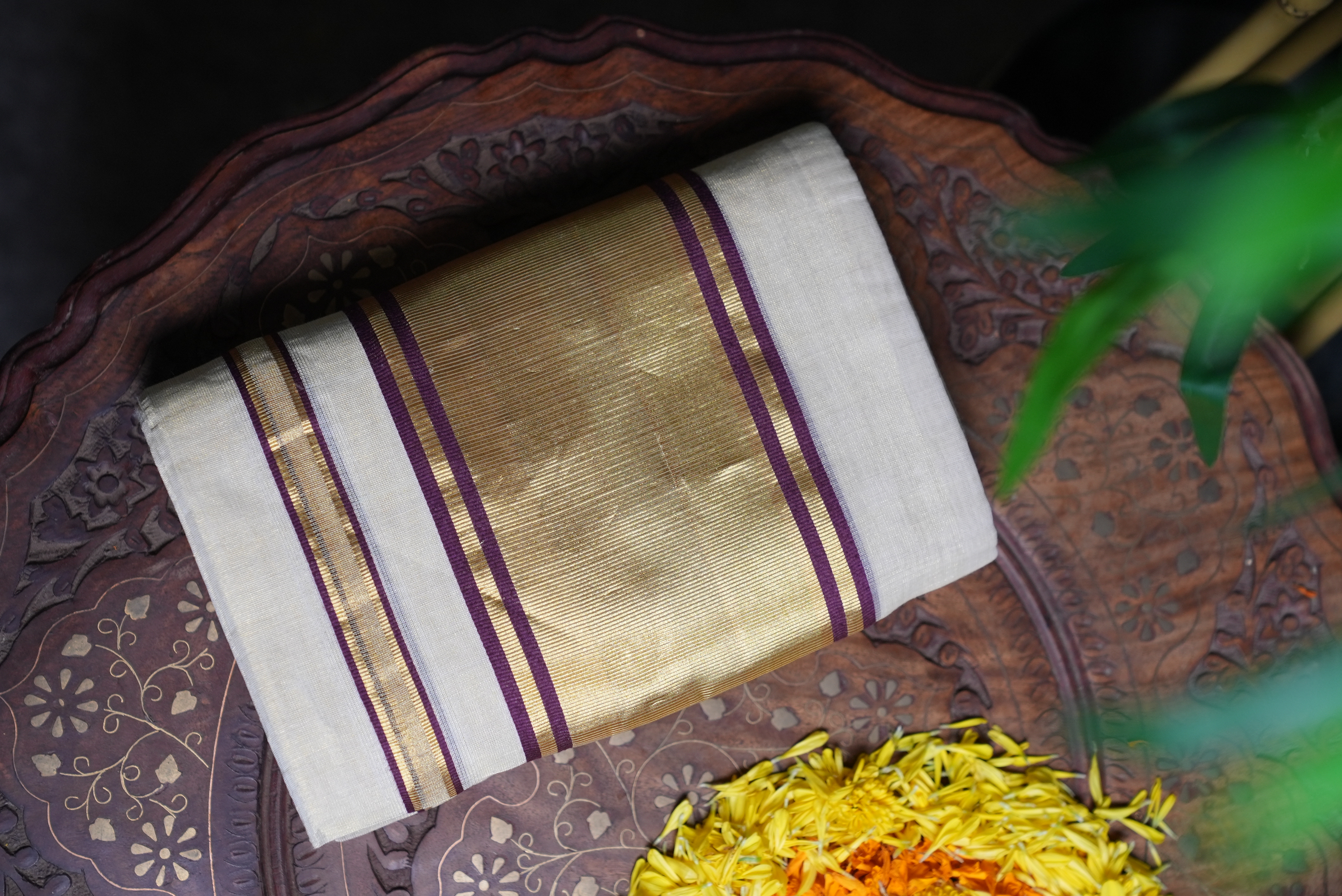 Pure Handloom Premium Tissue Set Mundu – Premium Wedding Collection